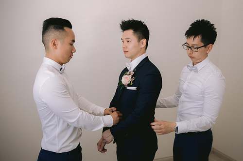 Groom Getting Ready