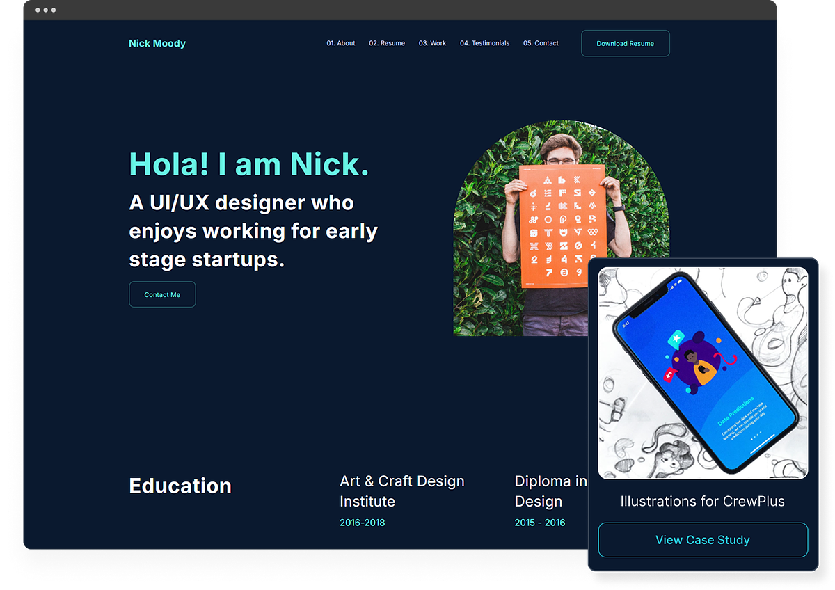 A Pixpa portfolio website on its own domain, ranking on Google