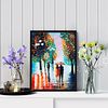 Together in the Rain" – Romantic Abstract Canvas Painting