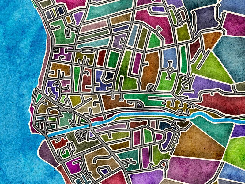 The Town of Largs Abstract Art Map