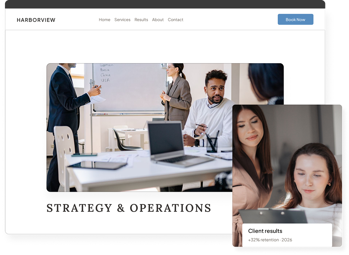 A business website on its own domain