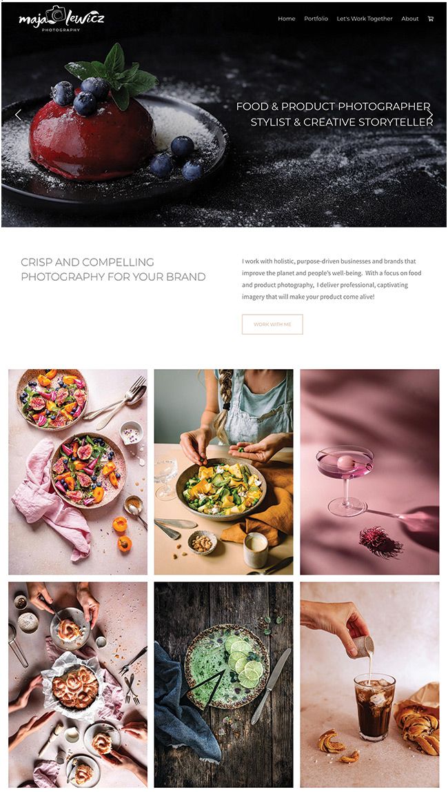 Sito web del portfolio fotografico di Maja Lewicz