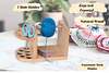 Handcrafted wooden yarn holder and crochet organizer