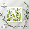 Bergamot Fruit and Flowers | Botanical Illustration | Floral Art Card | with Envelope