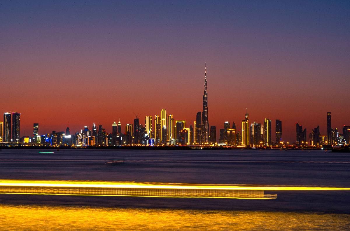 dubai skyline sunset dubai creek photography