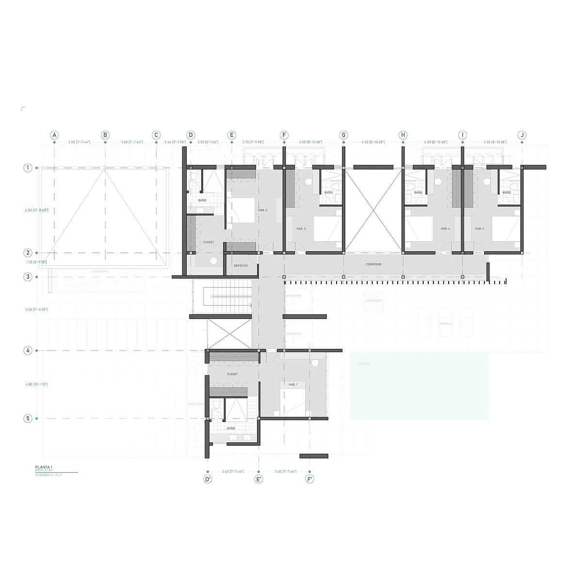 planta arquitectura casa lujo patio interior Puerto Rico vivienda moderna