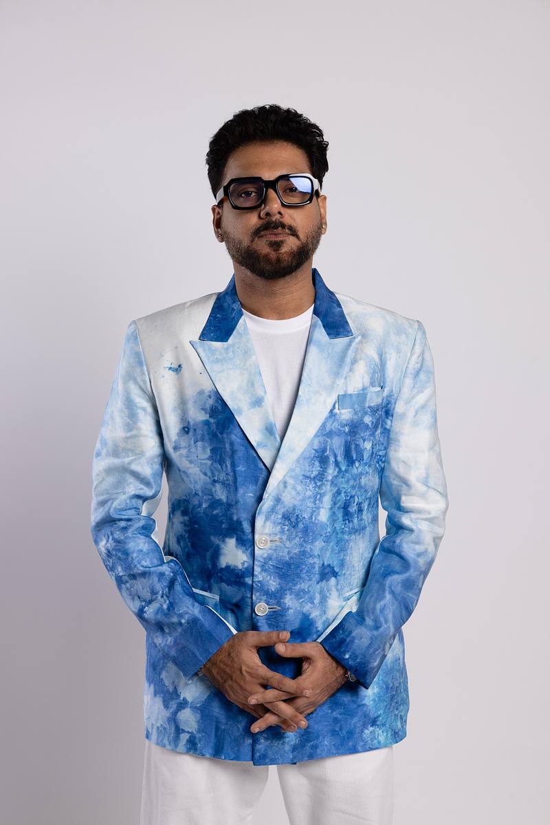 Single Breasted Blazer - Summer Sky