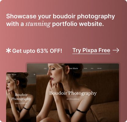 63% korting op Pixpa boudoir fotografie portfolio
