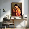 Woman with a Fruit – A Timeless Portrait of Grace and Contemplation by Raja Ravi Verma