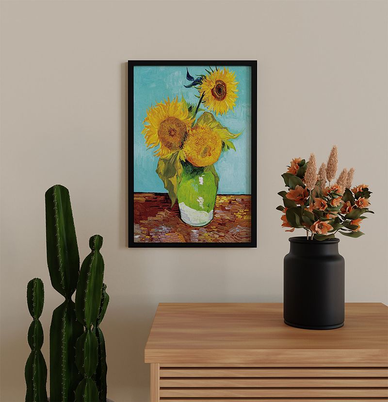 Three Sunflowers in a Vase – A Masterpiece by Van Gogh