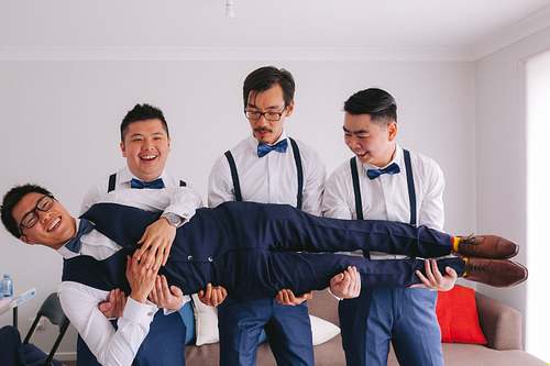 Groom Getting Ready