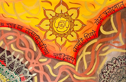 Original Intuitive Painting Representing Intergenerational Healing and Visions for the Future