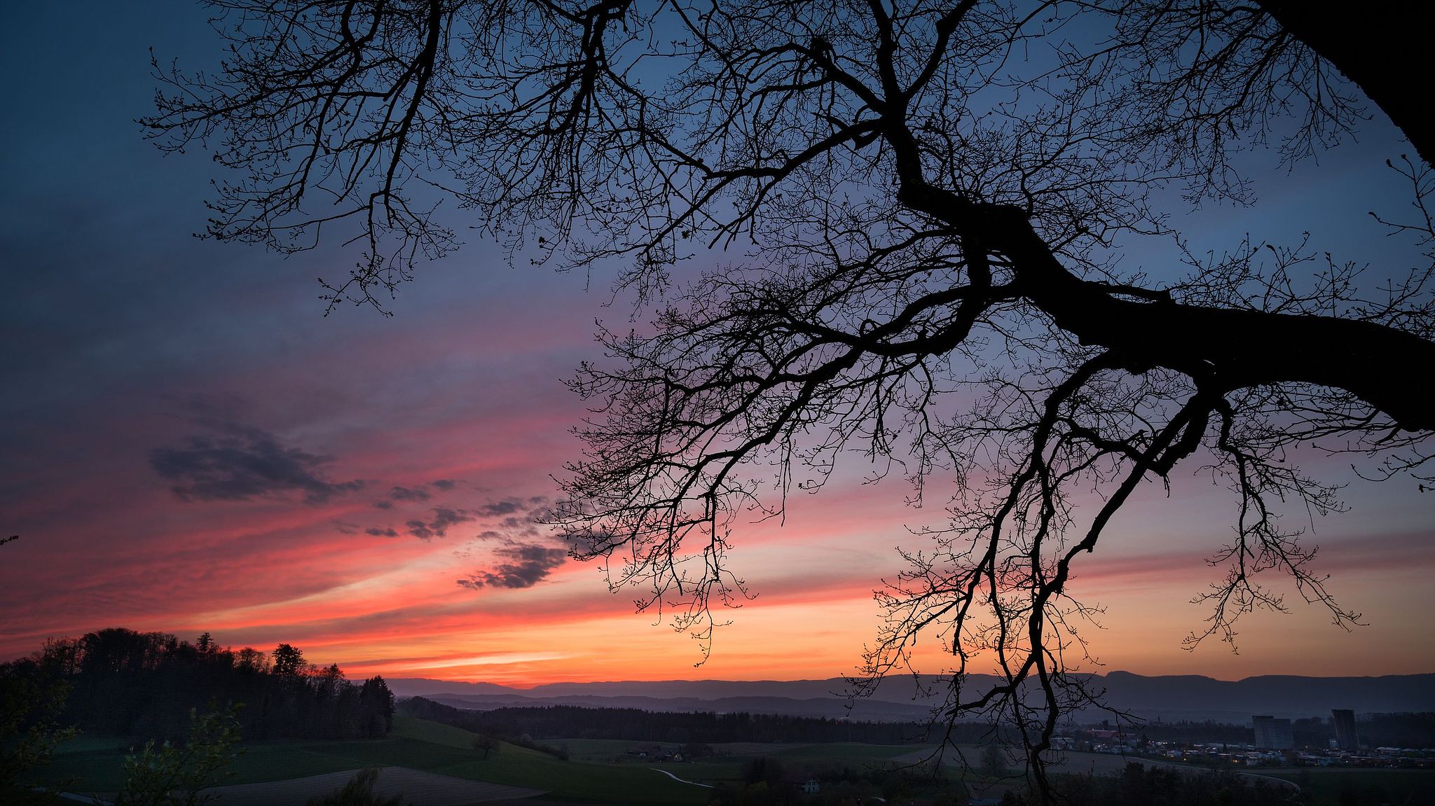 Abendrot über der "Chüeweid" von Burgdorf
