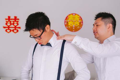 Groom Getting Ready
