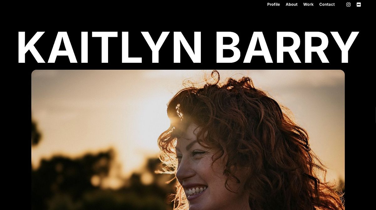 Kaitlyn Barry modeling portfolio website homepage