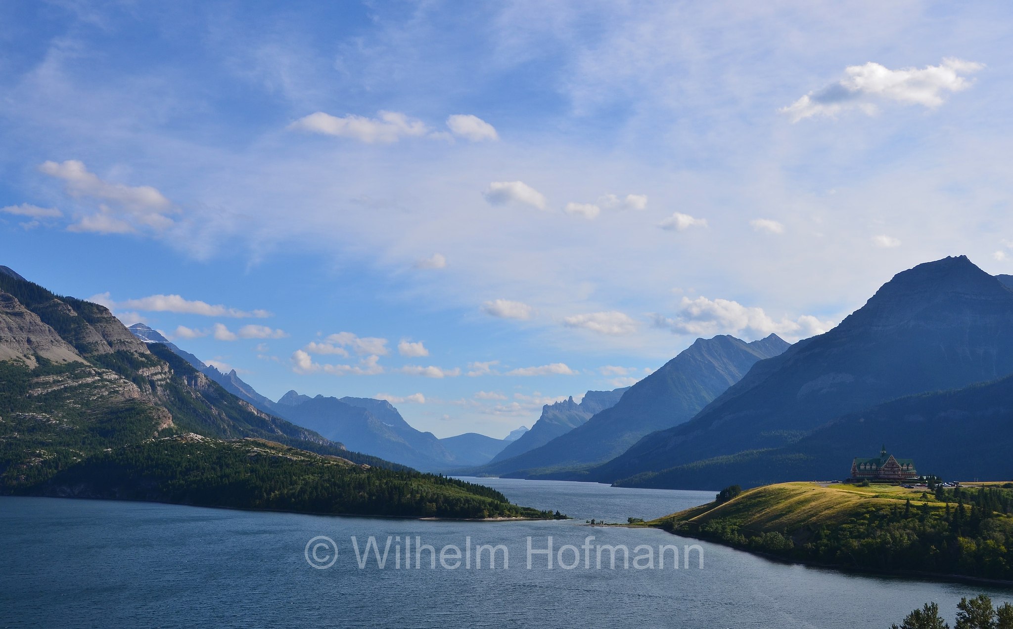 Prince of Wales Hotel, Middle Waterton Lake, Upper Waterton Lake, Waterton Lakes National Park, Waterton-Lakes-Nationalpark, Parco nazionale dei laghi Waterton﻿, Alberta, Canada﻿, Kanada