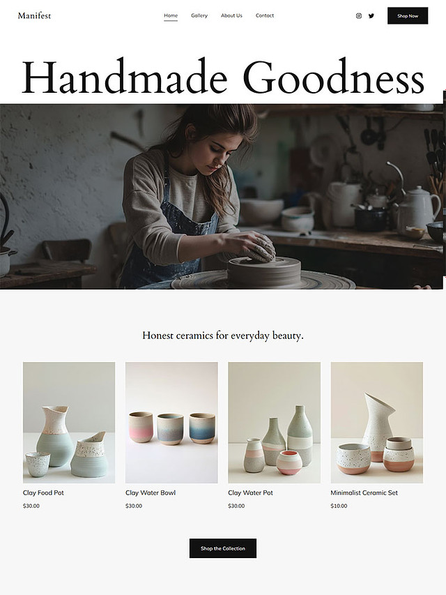 Manifest - Pixpa Small Business Website Template