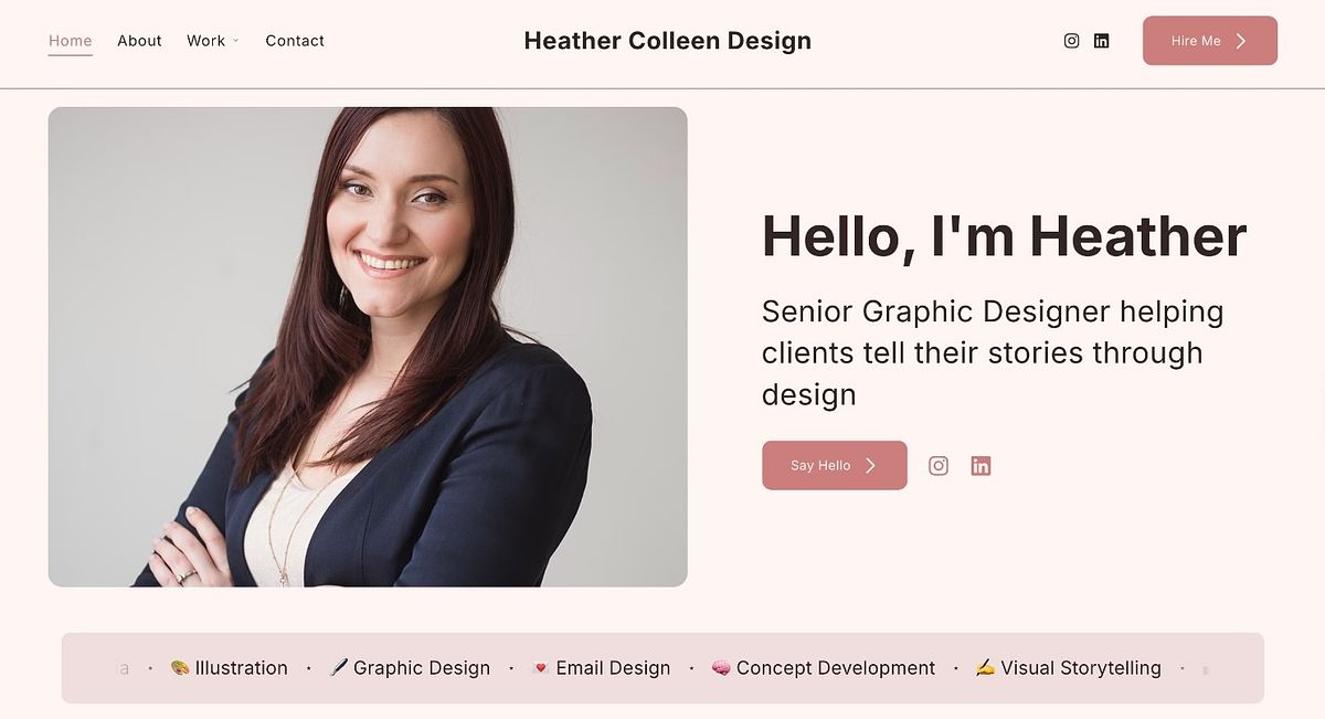 Heather Antonovich senior graphic designer portfolio website homepage