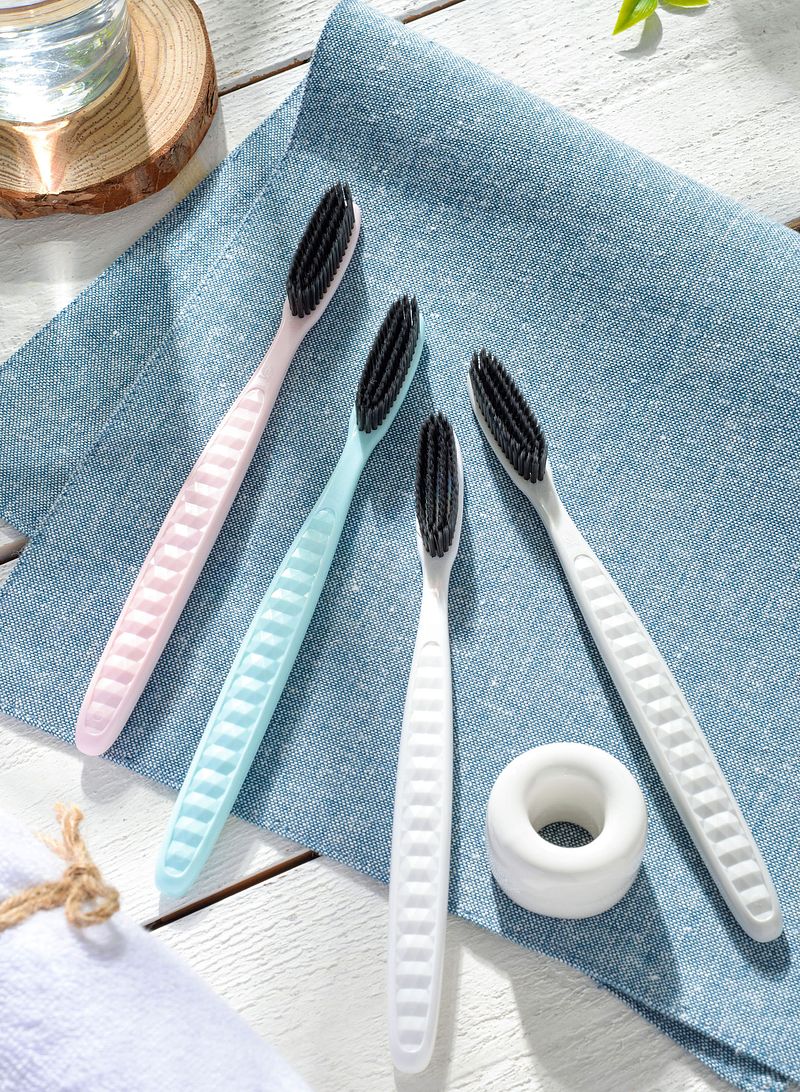 WANGTA Charcoal Double Size Toothbrush - 1 pcs
