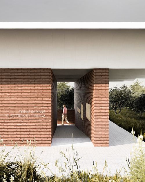 entrance to the pavilion from the perimeter