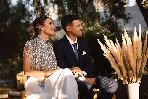 Novios en la ceremonia - Fotografía de boda Santiago