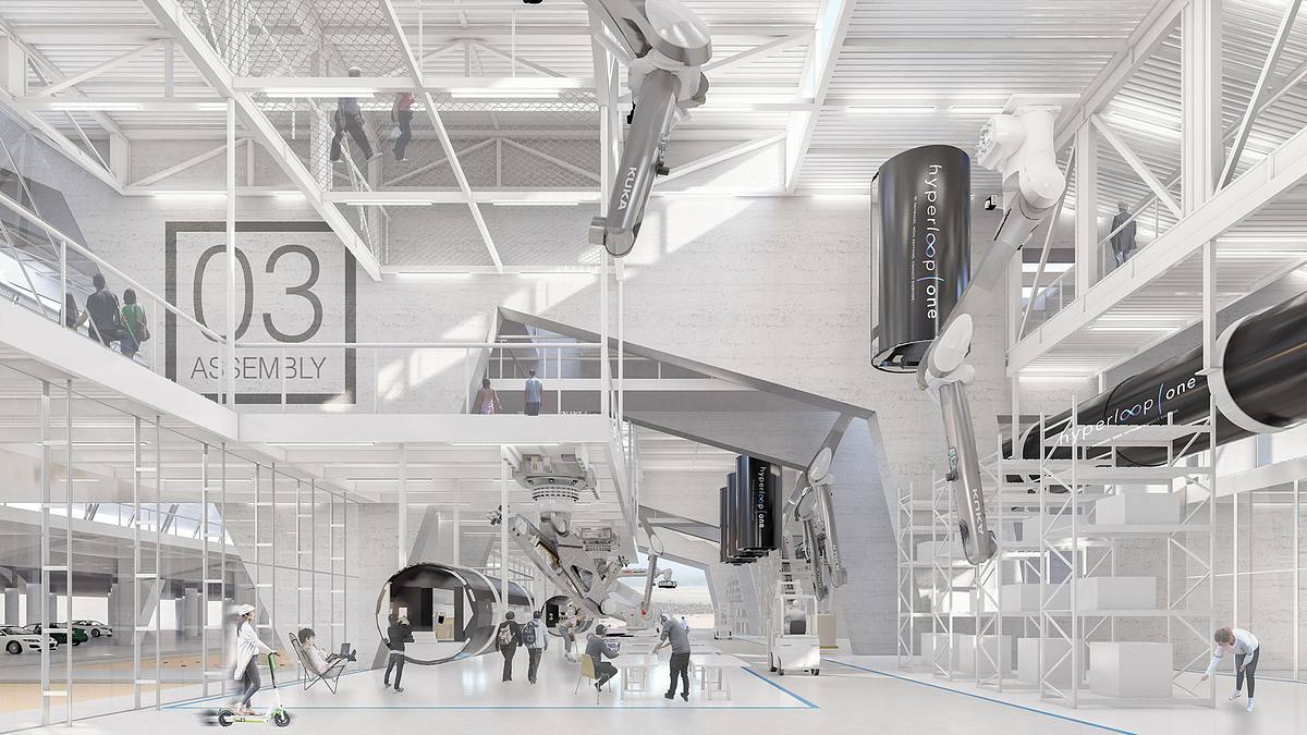 render interior oficinas hyperloop espacios colaborativos