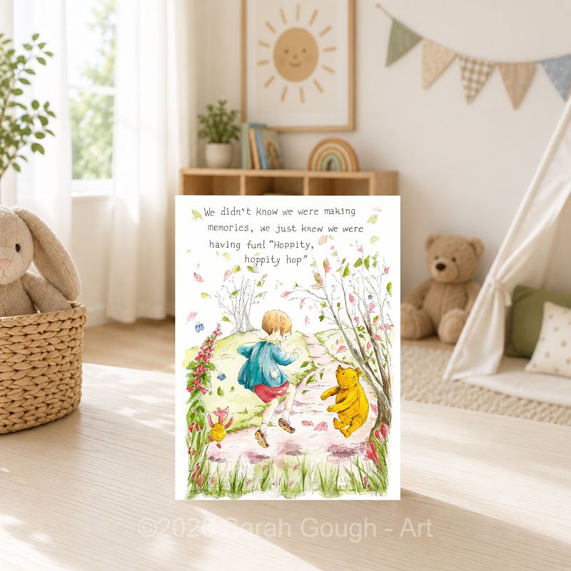 Hoppity Hop | Winnie the Pooh, Christopher Robin and Piglet | Art Card