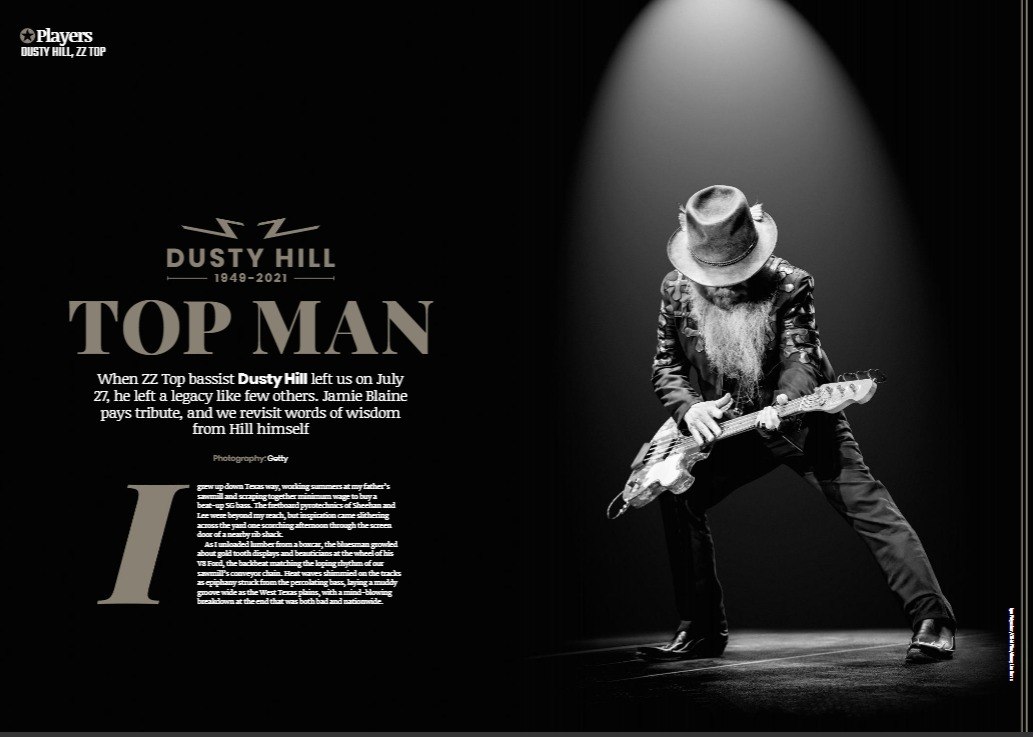 Dusty Hill of ZZ Top - Bassplayer Magazine Double spread - by Igor Rockxposure
