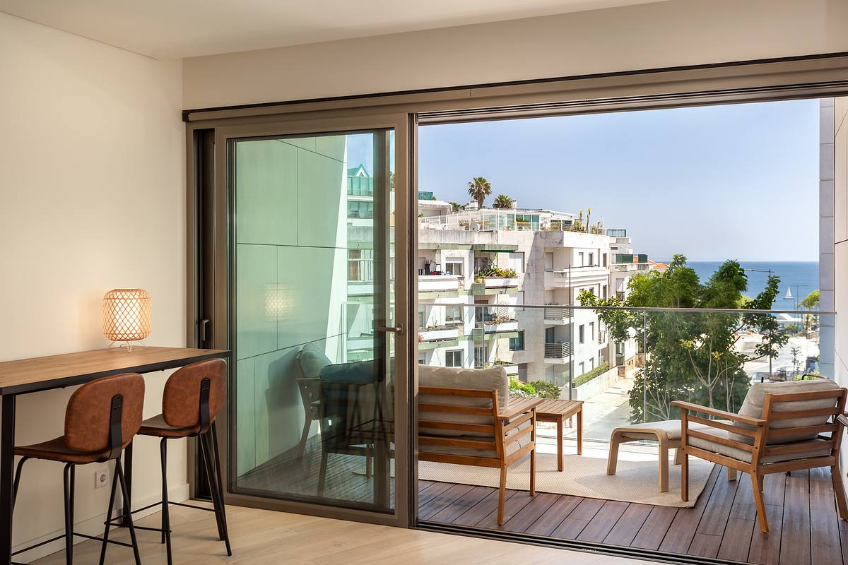 Fotografia imobili&aacute;ria de T1 de luxo com vista mar no Atlantic 