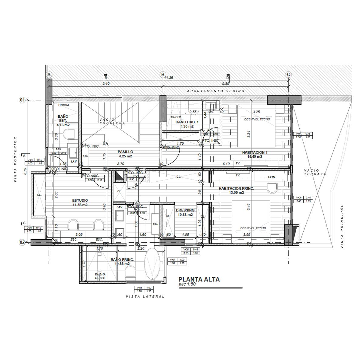planta arquitectura remodelacion apartamento duplex Caracas dise&ntilde;o interior