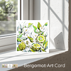 Bergamot Fruit and Flowers | Botanical Illustration | Floral Art Card | with Envelope