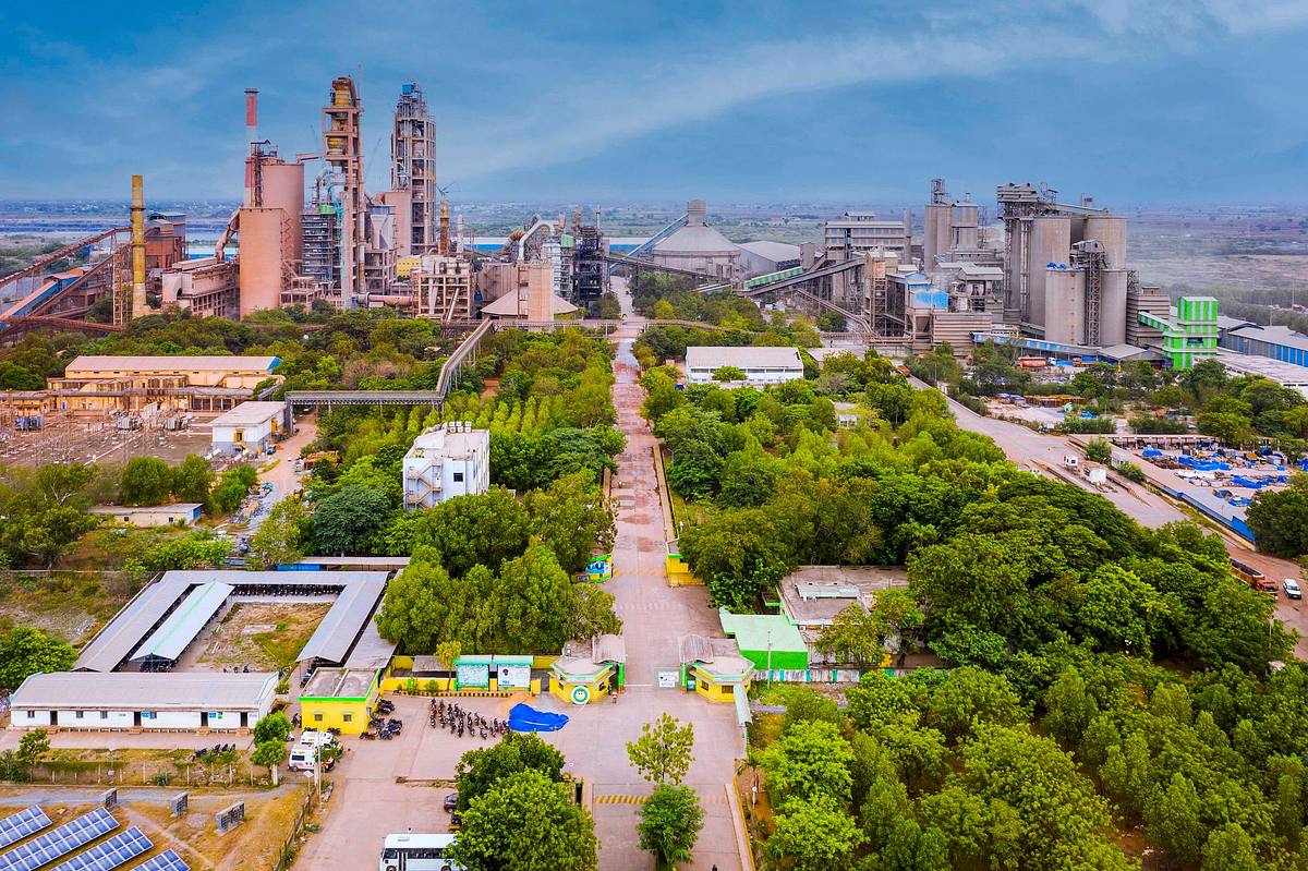 Top view of Heidelberg-Zuari cement ltd, Manufacturing cement plant, Hyderabad, INDIA
