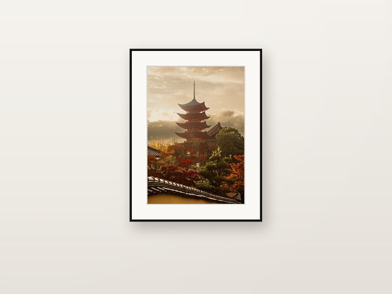 La pagode de Miyajima au couchant