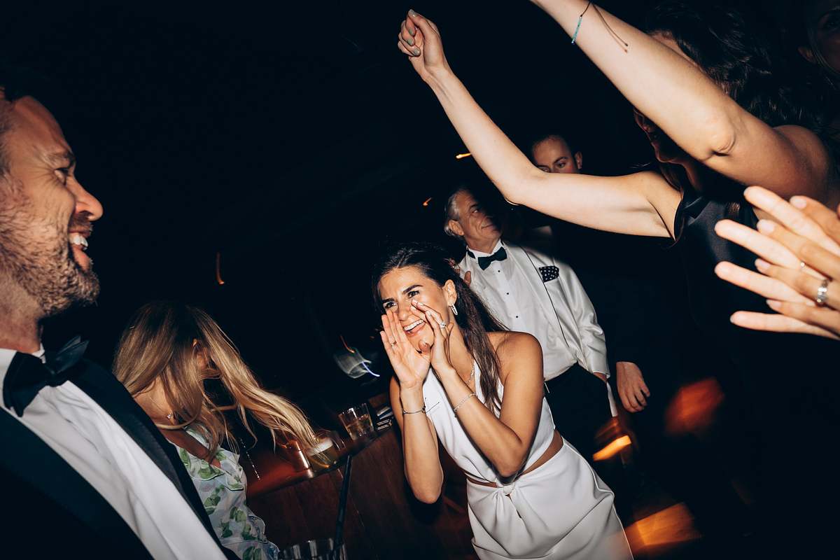Bride celebrating with guests on the dance floor at D-Resort Göcek
