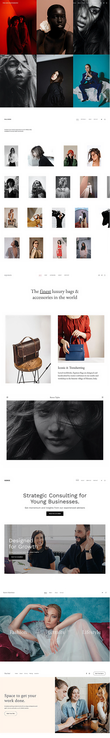 Pixpa portfolio website templates