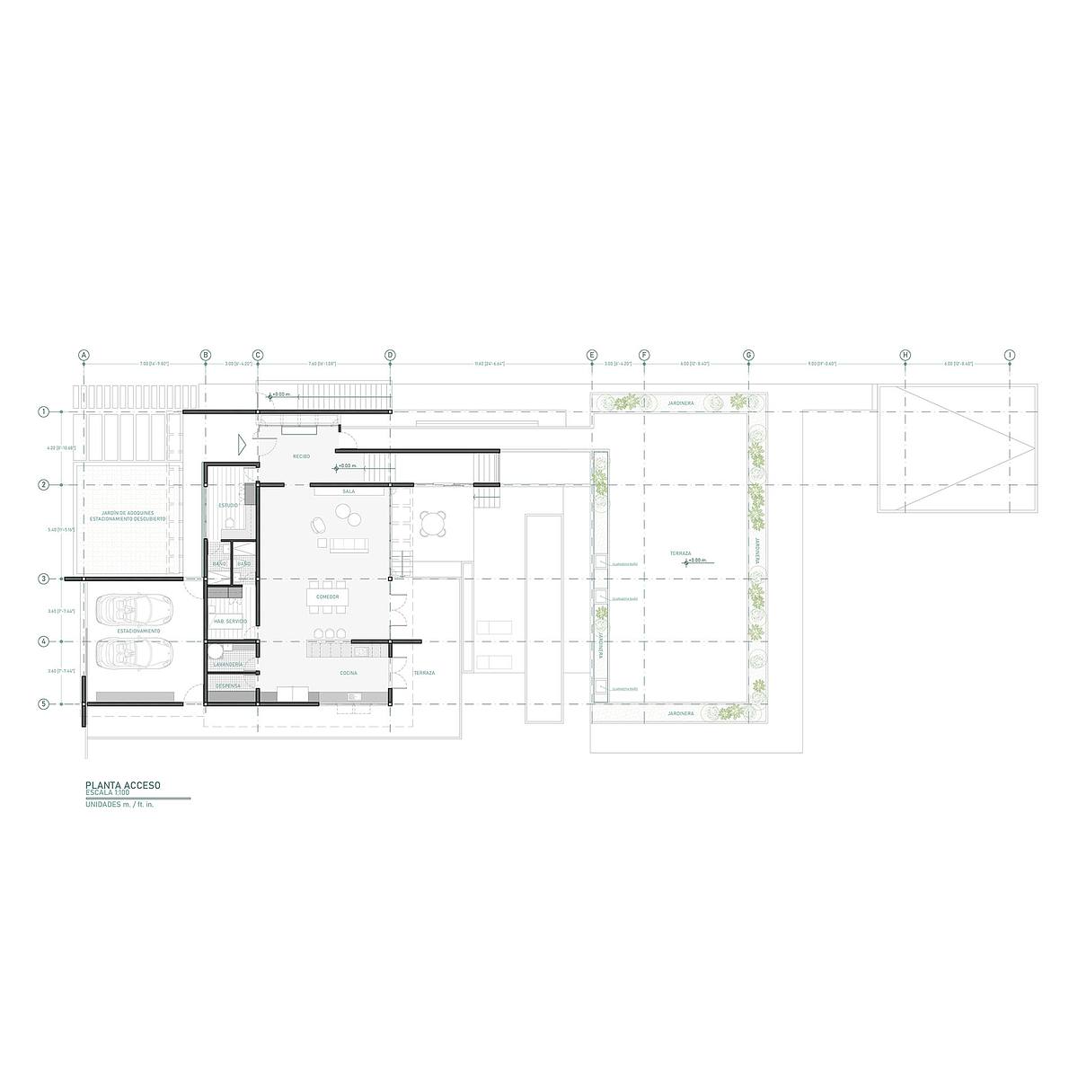 planta arquitectura casa lujo patio central Puerto Rico dise&ntilde;o residencial