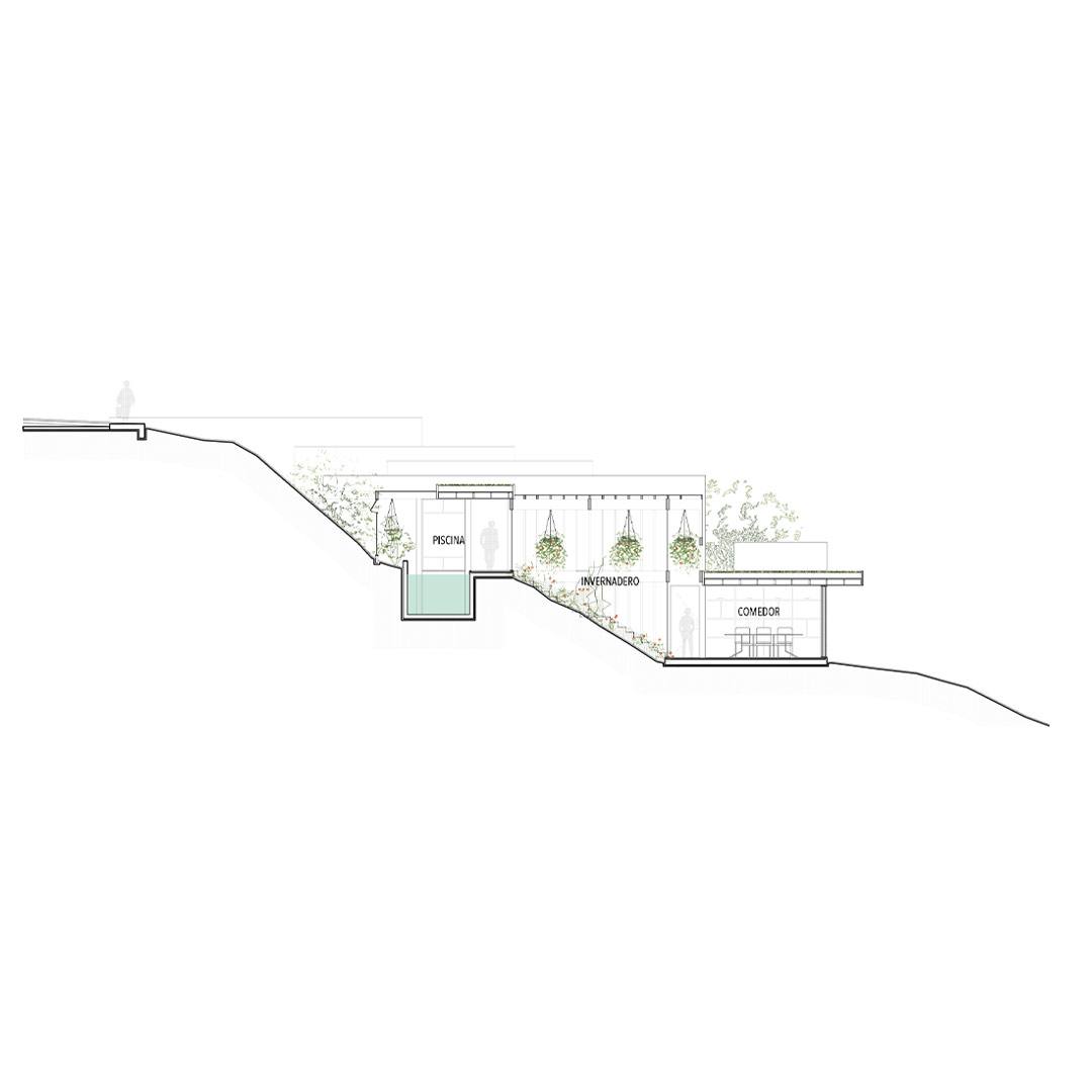 corte arquitectura muros de paja vivienda sostenible secci&oacute;n constructiva