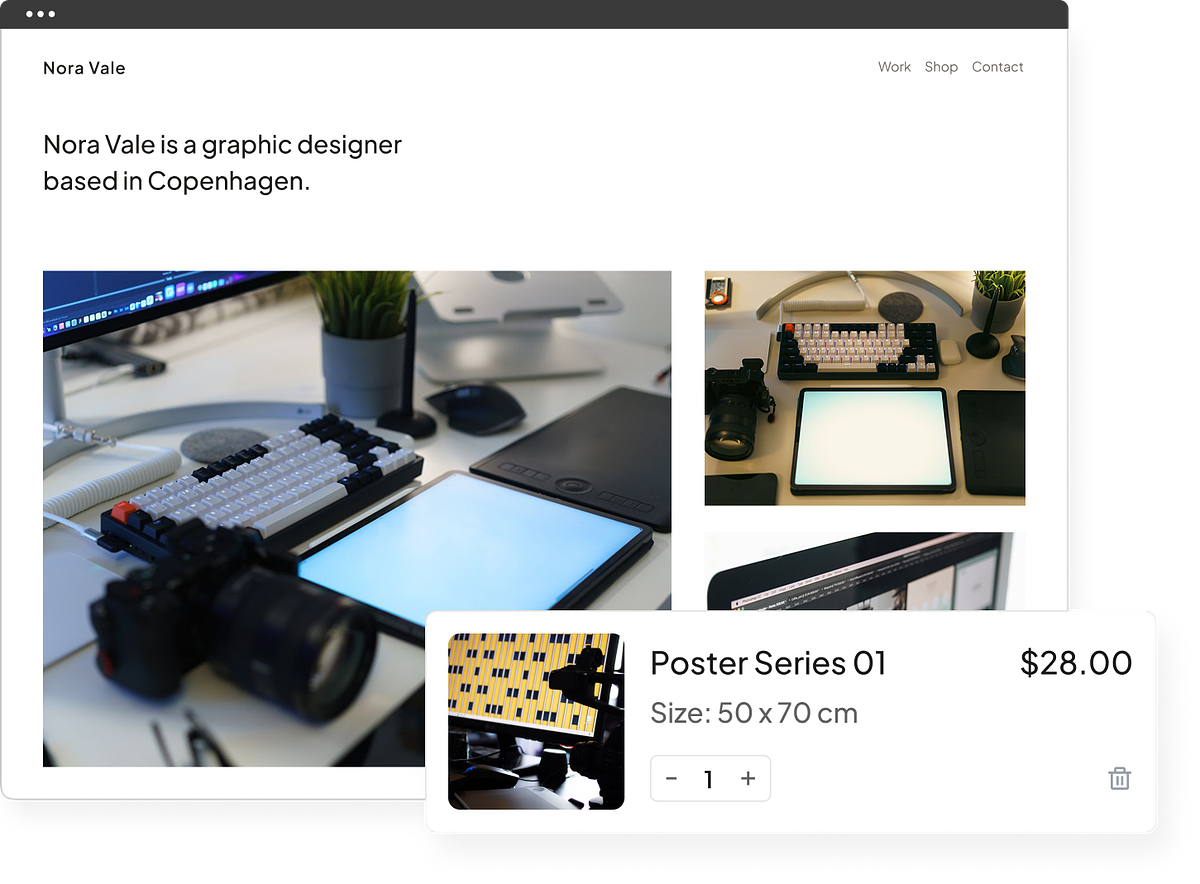 Selling prints and digital files from a graphic design portfolio website