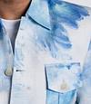 Linen Satin Safari Blazer - Summer Sky