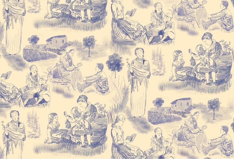 Modern Motherhood Toile de Jouy: A Pattern Inspired by Everyday Motherhood