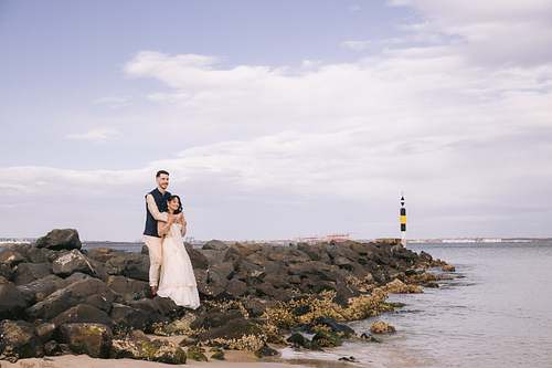 Wedding Photo at Cook Park Rock Jetty, Brighton Le Sands