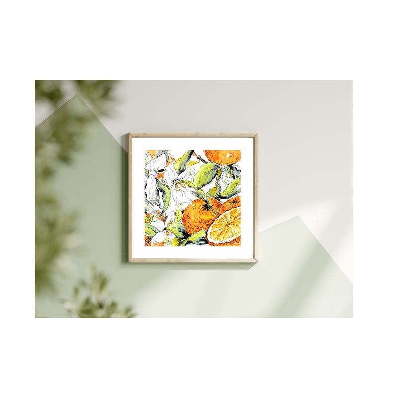 Orange Blossom & Citrus Fruit | Botanical Art Print
