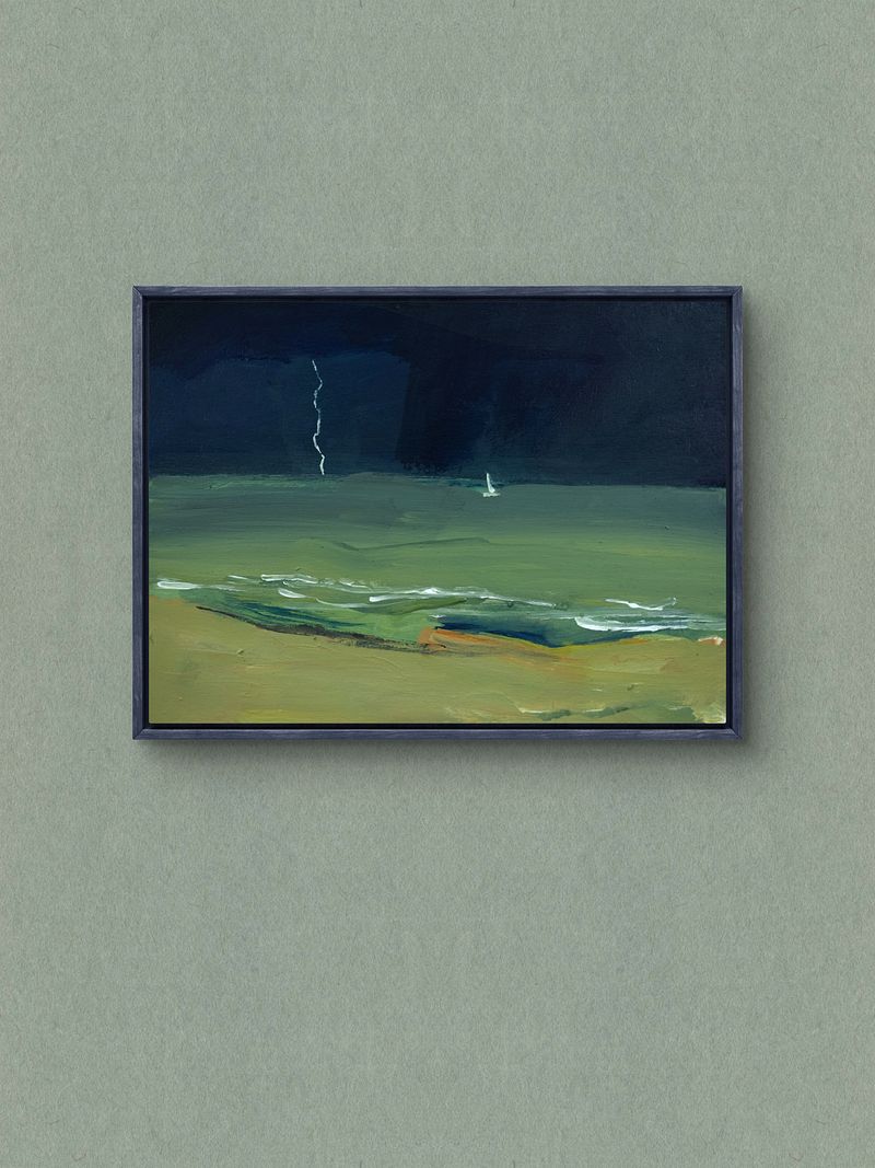 Lightning over the sea