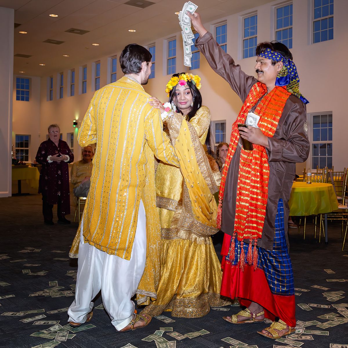 traditional mehndi wedding money dance in bridgeville, de banquet center
