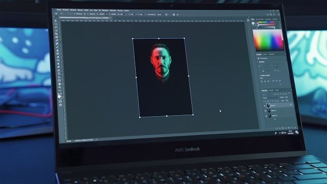 Bild eines Fotos, das mit einer Software bearbeitet wird