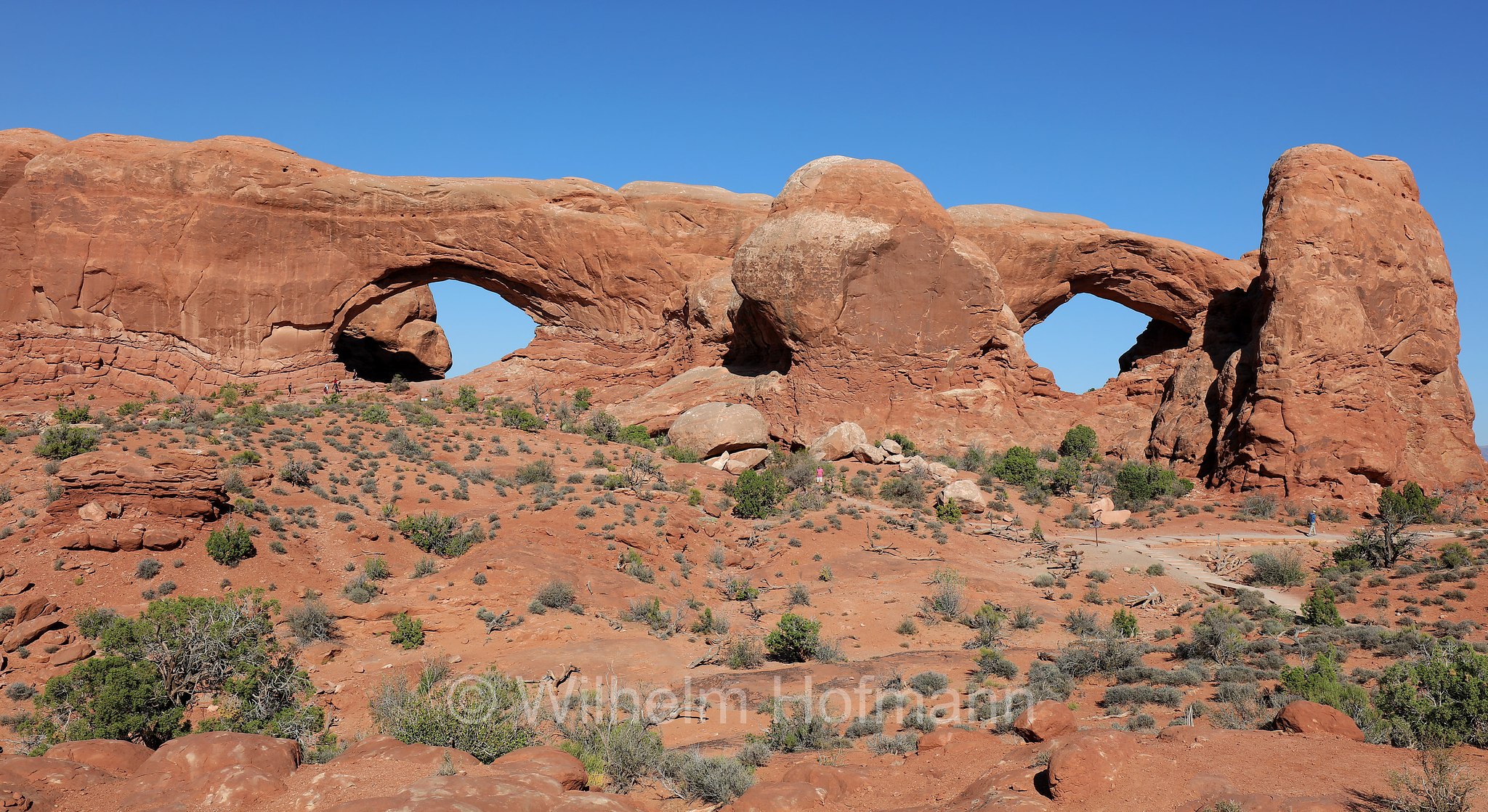 North Window Arch, South Window Arch, Arches National Park, Arches-Nationalpark, Parco nazionale degli Arches, Utah, USA