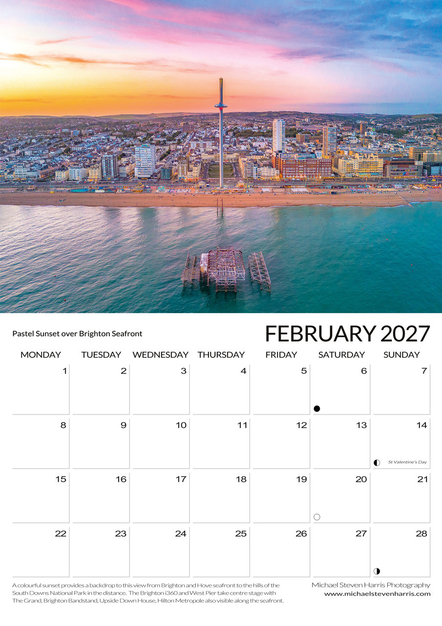 Brighton Calendar 2027 February