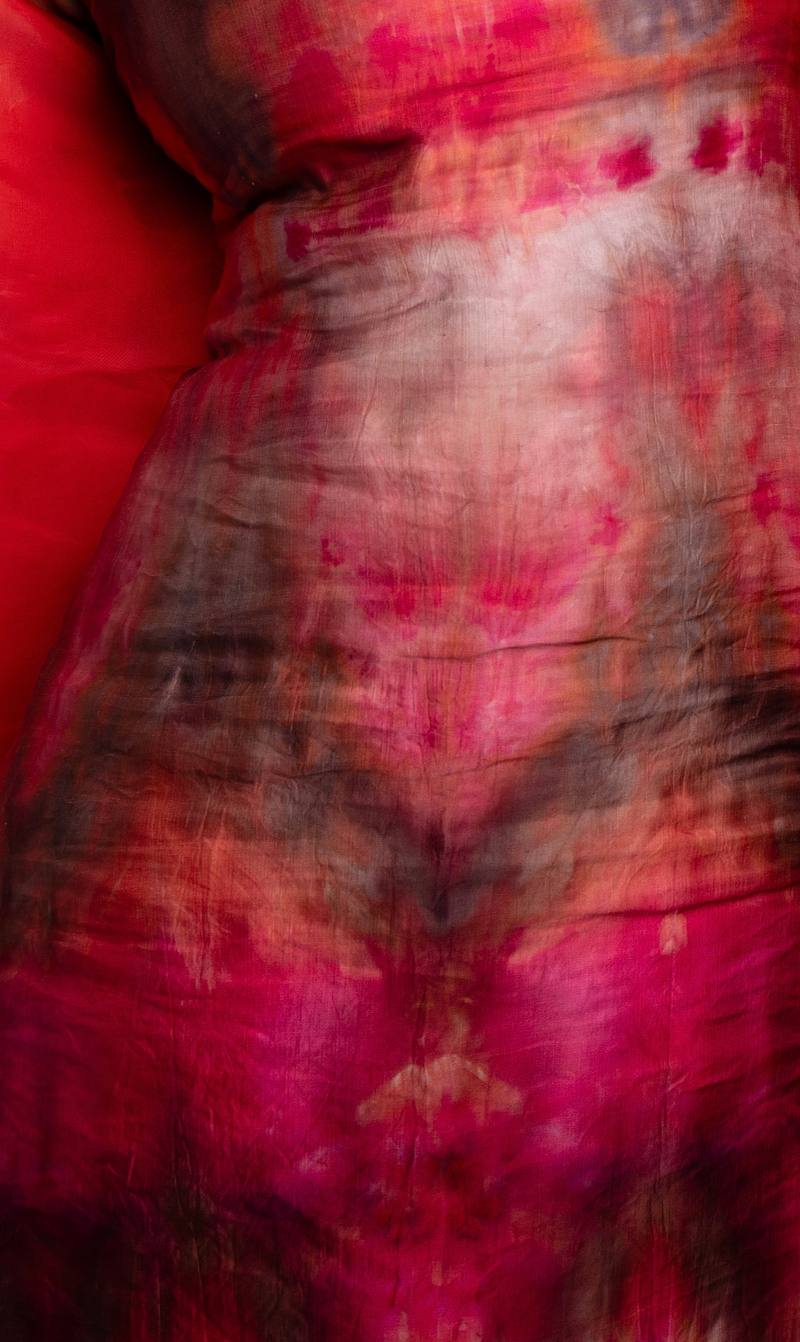 Linen Satin Slip Dress - Scarlet Sky