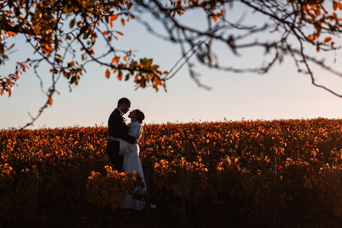 Mariés dans les vignes du Domaine de la Javernière dans le Beaujolais