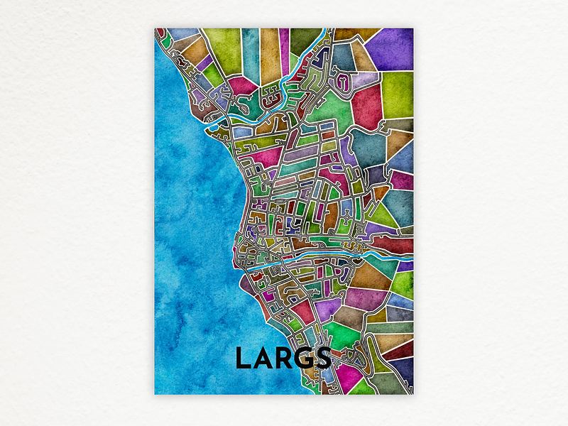 The Town of Largs Abstract Art Map